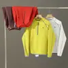 Camiseta Gola Alta com Zíper Parcial e Costura Contrastante para Homens e Mulheres, Design Americano, Solta, Esportiva e Versátil, Manga Longa para Casal 9305