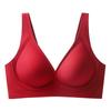 7A Sostén Antibacterial Cómodo Sin Costuras de Alto Soporte Anticaída Sexy con Profundo Escote en V Push-Up Ropa Interior para Mujer Reducción de Seno Lateral