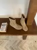 Primer Encuentro Temporada Estilo Coreano Botas Adelgazantes Mujer Punta Redonda Elásticas Botines Cortos Nuevo Estilo Otoño/Invierno Suela Plana Botas Adelgazantes para Ponerse