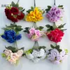Rosas de Perfume Artificiais de 7 Cabeças Transfronteiriças, Rosas Artificiais para Decoração de Casamento, Flores Artificiais, Buquês, Paredes de Flores, Fileiras de Flores