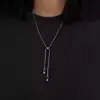 Collar Minimalista de Plata con Colgante de Amor para Mujer Otoño e Invierno Lujo Ligero Acero de Titanio de Gama Alta Cadena Larga de Lana Extraíble Accesorios