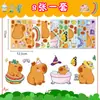 8 hojas/set de pegatinas originales de capibara que cambian de cara Haz una cara personalizada pegatinas de rompecabezas creativas de venta caliente transfronteriza