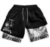 Shorts da Série Dragon Ball Estampa Digital 3D Calças de Praia de Camada Dupla para Adultos E-commerce Transfronteiriço Amazon Quente Fábrica