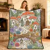 Manta de Franela con Graffiti Floral de Bosque de Hongos Modelo Nuevo 2026 Manta Cubre Sofá para Siesta en la Oficina en Todas las Estaciones