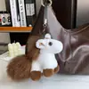 Lindo Colgante Llavero de Coche de Poni de Piel de Conejo Rex Real Juguete de Peluche Encanto de Bolsa de Unicornio Piel Cortada