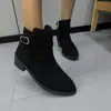 Botas Femininas Curtas Elegantes Versáteis Confortáveis 2025 Outono Inverno Novo Estilo Retrô Antiderrapante Zíper Lateral Botas Slim