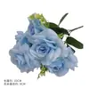 Nuevo ramo de rosas artificiales de 5 cabezas para decoración suave de escritorio de sala de estar en casa, accesorio de fotografía, flores artificiales