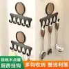 Estante de almacenamiento de cocina de nogal, organizador colgante para el hogar de cucharas, espátulas y paños, ganchos de pared sin taladro, estante de almacenamiento multifuncional