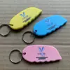 Llavero de cuchilla de empuje con impresión UV, mini cuchillo retráctil automático con llavero, mini cuchillo de llavero
