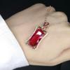 Cross-border venda quente imitação rubi conjunto ouro rosa alta qualidade vermelho brincos de diamante colar anel de presente de Ano Novo das mulheres