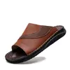 Chinelos Respiráveis de Couro Masculinos, Novo Estilo de Verão, Sapatos de Praia de Tamanho Grande para Jovens, Chinelos Casuais Antiderrapantes