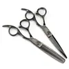 Tijeras de peluquería personalizadas de 6.0 pulgadas Walr Black con tornillo de rodamiento Tijeras de barbero tijeras planas flequillo