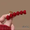 Pinza para el pelo de niños para Año Nuevo con lazo, Pinza de tela de alta gama para flequillo lateral para niñas pequeñas, Accesorio para el pelo rojo de otoño e invierno