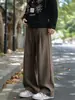 Pantalones Casuales de Lino Imitación Estilo Old Money para Hombre, Verano Ligeros Transpirables de Secado Rápido, Pierna Ancha con Corte Recto Caído