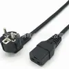 Cable de alimentación con enchufe estándar europeo de 1.5 m Enchufe europeo de dos clavijas redondas Cable de alimentación tipo palabra Tres conductores Enchufe estándar europeo C19