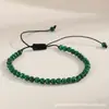 Pulsera de Abalorios de Ágata Natural de 4 mm Explosión Transfronteriza Europea y Americana Energía Sanación Piedra Verde Tejido de Yoga Ajustable Mano