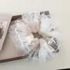 Super Hada Grande Plisado Ola Encaje Anillo para el Pelo Intestino Grueso Cuerda para el Pelo de Cola de Caballo Baja Accesorios para el Cabello de Mujer Temperamento Suave de Gama Alta