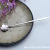 Cuchara creativa de acero inoxidable mango largo cuchara de flor cuchara de café en forma de corazón cuchara para mezclar cuchara de cerezo cuchara de rosa regalo de boda