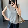 Cheio de energia~Sem mangas, versátil, valoriza a silhueta e emagrece, elegante colete de tricô para mulheres, novo estilo de verão H071503