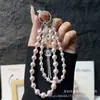 Correa para Teléfono con Borla de Estrella de Cinco Puntas Cadena Doble Perla Dahu Cordón para Teléfono Estilo Muñequera Moda Accesorio de Bolso con Perlas