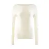 Suéter Yangzi de lana 100% pura, hilado fino, sin costuras, calibre 18, para mujer, estilo fino, escote asimétrico, corte ajustado, capa base, ropa interior