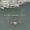 Transmissão ao vivo campeão de vendas V ouro versão alta CNC losango trevo de quatro folhas pulseira luxo leve moda versátil flor antiga pulseira de madrepérola branca