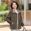Moda Temperamento Ropa para Madres Estilo Primavera y Otoño Solapa Chaqueta Corta Ropa para Mujeres de Mediana Edad y Mayores Top Holgado Casual Chaqueta Camisa