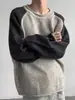 Suéter de moda de marca, suelto, manga raglán, bloques de color para hombre, nuevo estilo perezoso de peso pesado para otoño e invierno, versión coreana, suéter de punto suelto
