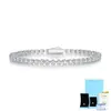 Moda Exportação Europeia e Americana Corrente Tennis Moissanita Prata Esterlina S925 Estilo Ins Pulseira Feminina Transfronteiriça Luxo Leve Sensação de Alto Padrão