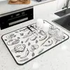 Esterilla Escurridora Minimalista para Encimera de Cocina, Salvamanteles Resistente al Calor, Posavasos Absorbente de Agua Antideslizante Resistente a Manchas para Mesa de Té, Venta al por Mayor desde el Fabricante