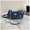 Bolso de Hombro Cruzado de Moda Transfronterizo de Mezclilla, Diseño Sencillo de Nicho, Bolso de Viaje, Bolso de Hombro Cruzado Elegante y Versátil