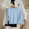 Camiseta Interior Transfronteriza Estilo Coreano Ins Simple Color Sólido Camiseta con Volantes para Niños Manga Larga Top de Encaje en Stock