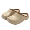 Meias pantufas fechadas com sola grossa e forro de fleece, quentes, impermeáveis, antiderrapantes, para uso externo, slip-ons preguiçosos, outono/inverno, casa, pantufas de algodão para atacado