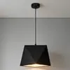 Luminária Pendente Geométrica Minimalista Moderna Preta E27 Sala de Jantar Balcão de Bar Quarto Luminária de Cabeceira Estilo Industrial Pendente de Cabeça Única