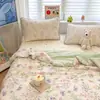 Colchoneta Refrigerante de Látex para Verano 2026, Juego de Cuatro Piezas de Colcha de Verano, Colchoneta Individual de Seda Helada para Dormitorio, Juego de Tres Piezas de Colchoneta con Aire Acondicionado, Lavable a Máquina