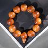 Pulsera de Cuentas de Buda de Tuya de Aceite Negro Envejecido Taihang Aceite Rojo Alto Seiko Agujero Pequeño Placa Wen Play Joyería para Hombre y Mujer