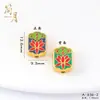Flor de Rosa Antigua Chapada en Oro que Conserva el Color con Esmalte de Goteo de Aceite y Diseño de Orquídea por Ambos Lados, Accesorios para Pulseras y Collares DIY