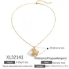 Collar Transfronterizo de Acero Inoxidable con Incrustaciones de Estrella de Mar y Conchas Temáticas del Océano, Circonita, Estilo Europeo y Americano, Moda para Fiesta, Elegante Joyería de Cuello Chapada en Oro