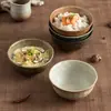 Cuenco de Cerámica con Textura Martillada Wabi-sabi Cuenco Retro de Cerámica para el Hogar para Arroz, Avena, Sopa, Fideos, Postre, Ensalada de Frutas
