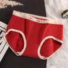 Ropa interior roja tipo zorro Pelia para mujer, entrepierna de algodón puro, bragas rojas de cintura media sin costuras para Año Nuevo para mujer