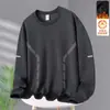 Outono e Inverno 2025 Nova Popular Moletom Solona Masculino Veludo Sem Capuz Inverno Manga Longa Gola Redonda Tamanho Grande Espesso Roupa Externa