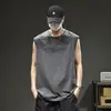 Camiseta sin mangas de alta gama con estampado de letras para hombre, nueva tendencia de verano 2026 marca estilo japonés, camiseta deportiva fresca y holgada