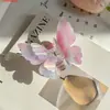 Borboletas Dançam Como um Sonho! Presilha de Borboleta Colorida Dupla Camada Pinça de Tubarão para Cabelo Feminino na Parte de Trás da Cabeça, Acessório de Cabeça Elegante