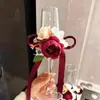 Tazas de tostada para recién llegados, par de bodas, materiales DIY, adorno de flor seca de compromiso, regalo de boda para mejor amigo, recién casados, regalo hecho a mano