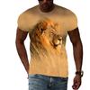 Moda de Verano las Nuevas Camisetas para Hombre con Gráfico de León Animal Casu