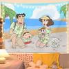 Crayon Shin-Chan Pano de Fundo Decoração Arranjo Foto Fofo Desenho Animado Pano Pendurado Quarto Dormitório Cama Reforma Pano de Parede Tapeçaria