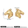 Colgante de Cabeza de Caballo Chapado en Acero Inoxidable con Oro de 18 Quilates Accesorios para Joyería DIY Material para Hacer Collares y Pulseras Hechos a Mano