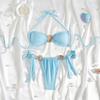 2025 Nuevo Bikini Transfronterizo con Carcasa Metálica Decoración Color Puro con Cordones Sexy y Lindo Fiesta Fábrica En Stock
