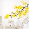 Galho de Flor de Ameixa Amarela Adesivos de Parede Autoadesivos Ins Sala de Estar Quarto Fundo de Quarto Adesivo Decorativo BR0580F