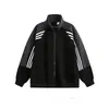 Cardigan Patchwork de Bloques de Color Otoñal de Marca Trendy Americana Chaqueta con Cuello Alto Corte Holgado Sudadera Deportiva Chaqueta de Pareja